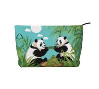 WZYCWB Bedruckte Reise-Kosmetiktasche mit Weihnachtsmann, perfekt für Geschäftsreisen und Urlaub., Zwei süße große Pandas, Einheitsgröße