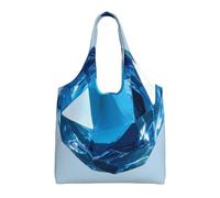 WZYCWB Blaue Tasche aus Segeltuch mit Kristalldruck, einzelne Schultertasche, modische Alltagstasche, geeignet für den täglichen Gebrauch auf Reisen und zum Einkaufen