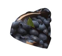 WZYCWB Blueberry Pulp Print Brimless Knit Hat, Versatile and Comfortable for Daily Commutes and Travel Black