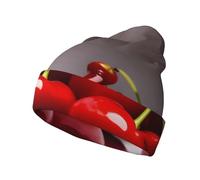 WZYCWB Chilean Cherries Print Brimless Knit Hat, Versatile and Comfortable for Daily Commutes and Travel Black