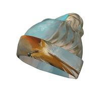 WZYCWB Chubby Little Bird Flying Print Brimless Knit Hat, Versatile and Comfortable for Daily Commutes and Travel Black