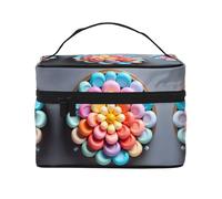 WZYCWB Colorful Candy Große Kosmetiktasche für Damen, tragbare Kosmetiktasche mit großem Fassungsvermögen, Reise-Kosmetiktasche, Aufbewahrungstasche für Mädchen, Schwarz, Einheitsgröße, Schwarz