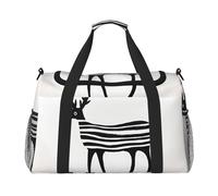 WZYCWB Funny Fox Printed Fitness Travel Bag Perfect for yoga training, short trips, and swimming gear, Lustiges Hirsch, Einheitsgröße