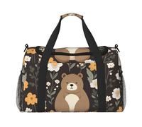 WZYCWB Funny Fox Printed Fitness Travel Bag Perfect for yoga training, short trips, and swimming gear, Lustiger Bär, Einheitsgröße