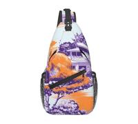 WZYCWB Herren Big Fox Print Crossbody Sling Bag - Lässiger Schulterrucksack mit verstellbarem Riemen zum Laufen, Wandern & tägliches Pendeln