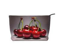 WZYCWB Kord Kosmetiktasche mit chilenischen Kirschen, tragbare Damen-Handtasche mit Reißverschluss, geeignet für Reisen und tägliche Aufbewahrung, Kosmetika