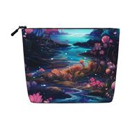 WZYCWB Kosmetiktasche mit leuchtendem Fluss, gemustert, Reise-Kosmetiktasche, multifunktionale Aufbewahrungstasche, Aufbewahrung für den täglichen Bedarf