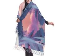 WZYCWB Langer Schal mit abstraktem Gletscher-Druck, warmer Herbst-/Winter-Schal, perfektes Geburtstags- und Urlaubsgeschenk