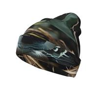 WZYCWB Little Bird Nest Print Brimless Knit Hat, Versatile and Comfortable for Daily Commutes and Travel Black