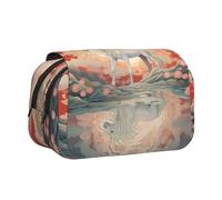 WZYCWB Majestätisches weißes Pferde-Motiv, tragbares Federmäppchen, ideal für die Organisation von Stiften im Büro oder zur Aufbewahrung von Make-up-Pinseln