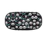 WZYCWB Panda Cute Face Große Kapazität Federmäppchen - Multifunktionale Aufbewahrungsbox, Tragbare und Langlebige Bleistifttasche für Büro und Schulbedarf, Schwarz , Einheitsgröße, Kosmetikkoffer