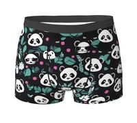 WZYCWB Panda Herren-Boxershorts mit niedlichem Gesicht - bequeme und atmungsaktive Boxershorts, Schwarz, Large