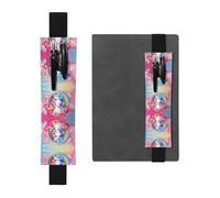 WZYCWB Regenbogen-Einhorn-bedruckter großer Kapazität PVC-Stifthalter + kreatives Tagebuch-Stifttaschen-Set mit Gummiband, Anti-Rutsch-Design