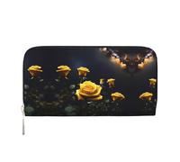 WZYCWB Schöne gelbe Rosen bedruckte Geldbörse mit Reißverschluss, perfekt für Reisen, Business und den Alltag. Hält Handys und Bargeld.