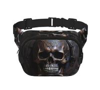 WZYCWB Sporttasche mit kupferfarbenem Totenkopf-Design, trendige und modische Umhängetasche, leichte Reisetasche