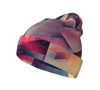 WZYCWB Strickmütze mit abstraktem Fractal-Farbverlauf, krempellos, vielseitig und bequem, für den täglichen Pendler und Reisen, Schwarz