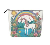 WZYCWB Unicorns by the River Gemusterte Kosmetiktasche, Reise-Kosmetiktasche, multifunktionale Aufbewahrungstasche, Aufbewahrung für den täglichen Bedarf