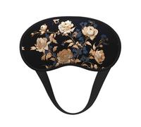 WZYCWB Vergoldete Schlafmaske mit Rosen, volle Abdeckung, lindert Ermüdung der Augen