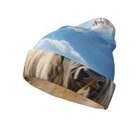 WZYCWB Walking Yak Print Brimless Knit Hat, Versatile and Comfortable for Daily Commutes and Travel Black