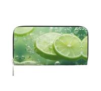 WZYCWB Weiße Schwäne, Leder-Clutch, Reißverschluss-Geldbörsen und Kartenhalter sind perfekt für Reisen oder den täglichen Gebrauch, Süße und frische Limette, Einheitsgröße