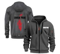 WZYRZ Verdickter Herren-Hoodie für Linkin Park, Kapuzenjacke mit Aufdruck, Langarm-Oberteile, Kapuzenpullover mit durchgehendem Reißverschluss, Sweatshirt, Sportstyle, Outdoor-Komfort-Outwear,A-x_l