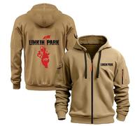 WZYRZ Verdickter Herren-Hoodie für Linkin Park, Kapuzenjacke mit Aufdruck, Langarm-Oberteile, Kapuzenpullover mit durchgehendem Reißverschluss, Sweatshirt, Sportstyle, Outdoor-Komfort-Outwear,E-l