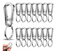 WZYTEU 15 Stück Karabiner Schlüsselanhänger, Karabinerhaken Schlüsselanhänger mit Schlüsselring für Aufhängen im Rucksack, Autoschlüssel, Schlüssel, Unisex