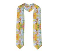 WZYWHJ Abgeflachter Abschlussschal mit abstraktem Lilienmuster für Abschlussfeiern, Scharfe Ecken, Einheitsgröße