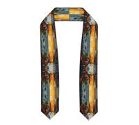 WZYWHJ Abgeflachter Abschlussschal mit abstraktem Muster für Abschlussfeiern, Abgeflacht, Einheitsgröße