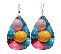 WZYWHJ Ballon-Hintergrund, Wellenmuster, Wassertropfen-Anhänger, Ohrringe, Lederohrringe, Damenmode Artikel