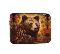 WZYWHJ Laptophülle, Motiv: Braunbär im Herbst, stoßfest, tragbar, 10 Zoll (25,4 cm), für Damen und Herren, Geschäftsreisen, Schule, Büro, Alltag