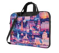 WZYWHJ Las Vegas Night City Picture Ultradünne tragbare Laptoptasche mit einer Schulter Computerzubehör weich stoßfest für Laptops, Schwarz , 14 inch