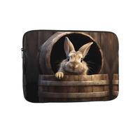 WZYWHJ Little Gray Rabbit in a Wooden Barrel Printing Shockproof Portable Laptop Sleeve Case 38.1 cm for Men and Women Business Travel School Office Daily Use