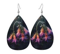 WZYWHJ Maiglöckchen im Regen Bild Damen Leder Ohrringe Einfache Wassertropfen Anhänger Mode Urlaub Geschenk