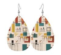 WZYWHJ Moderne Ohrringe aus der Mitte des Jahrhunderts mit Wassertropfen-Anhänger, Lederohrringe, Damenmode