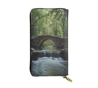 WZYWHJ Modische Damen-Geldbörse aus Leder, lang, mit mehreren Fächern und Reißverschluss-Design, Brücke über den Fluss