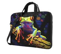 WZYWHJ Peace Tree Frog Picture Ultradünne tragbare Laptoptasche mit einer Schulter Computerzubehör weich stoßfest für Laptops, Schwarz , 13 inch
