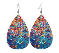 WZYWHJ Polka Dot Ballon Bild Wassertropfen Anhänger Ohrringe Leder Ohrringe Damen Mode Artikel