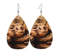 WZYWHJ Schokoladenkeks-Bild, Damen-Leder-Ohrringe, einfacher Wassertropfen-Anhänger, modisches Urlaubsgeschenk