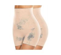 (X-Large,Nude-2 Pack)Womens Seamless Shaping Boyshorts Panties, Slip Shorts Under Dresses High Waisted Shapewear For Women Tummy Control Underwear