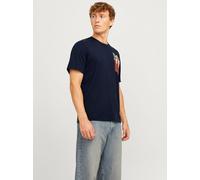 JACK&JONES Herren JJXMAS Pocket Tee SS Crew Neck T-Shirt, Sky Captain, L