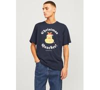 JACK&JONES Herren Jjxmas Funny Tee Ss Crew Neck T-Shirt, Sky Captain, M
