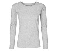 X.O by Promodoro - Women´s Roundneck T-Shirt Long Sleeve Heather Grey - Gr. - XXL
