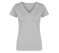X.O by Promodoro - Women´s V-Neck T-Shirt Heather Grey - Gr. - L