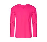 XO1460 X.O by Promodoro Herren V-Neck Langarmshirt Bright Rose 3XL