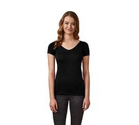 XO1525 X.O by Promodoro Damen V-Neck T-Shirt Kurzarm Black XL