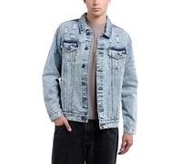 X RAY Herren Jeansjacke Ripped Casual Trucker Distressed Jeans Jacke für Herren - Blau - Klein