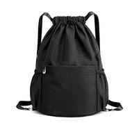 X SIM FITNESSX Sport Turnbeutel, Wasserdicht Beutel Unisex Rucksack Daypack Gym Bag, Sportbeutel Beuteltasche für Schule Sport, Reisen und Outdoor (BLACK-Musterstil)