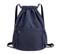 X SIM FITNESSX Sport Turnbeutel, Wasserdicht Beutel Unisex Rucksack Daypack Gym Bag, Sportbeutel Beuteltasche für Schule Sport, Reisen und Outdoor (NAVY-Musterstil)