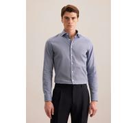 Businesshemd SEIDENSTICKER "Schwarze Rose", Herren, Gr. XL (43), normale Ärmellängen, dunkelblau, 100% Baumwolle, bedruckt, skinny fit, 2-Knopf-Manschette, Hemden, X-Slim 1/1 Kentkragen Druck (4647573